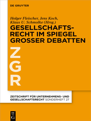 cover image of Gesellschaftsrecht im Spiegel großer Debatten